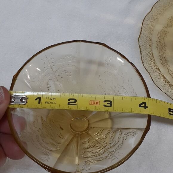 7 PC bundle vtg yellow Federal depression glass-Madrid &Normandie patterns - Picture 7 of 14